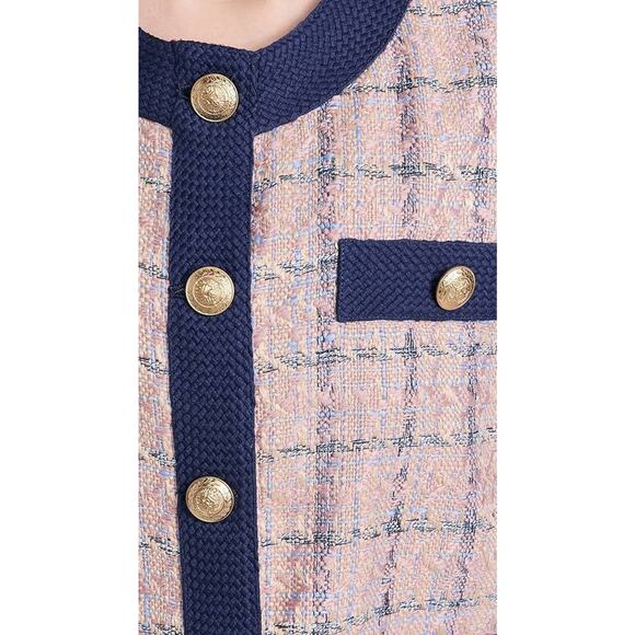 L'Agence Laurel Oversized Tweed Vest in Tan Pink M - Picture 3 of 5